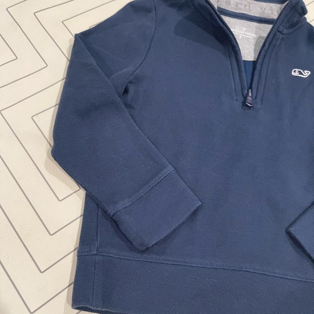 Vineyard Vines Navy Quarter Zip Pullover - Picture 2 of 10